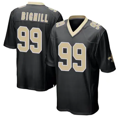 Adam Bighill Men's Game Black New Orleans Saints Team Color Jersey
