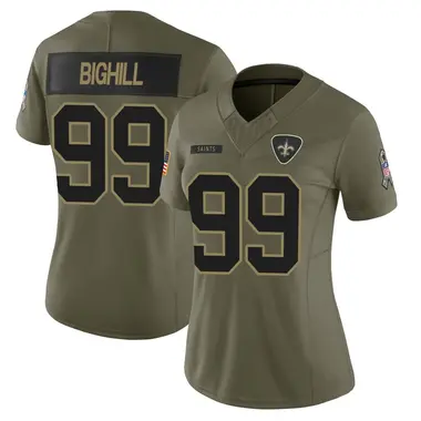 Adam Bighill Women's Limited Olive New Orleans Saints 2025 Salute to Service Jersey