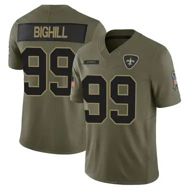 Adam Bighill Youth Limited Olive New Orleans Saints 2025 Salute to Service Jersey