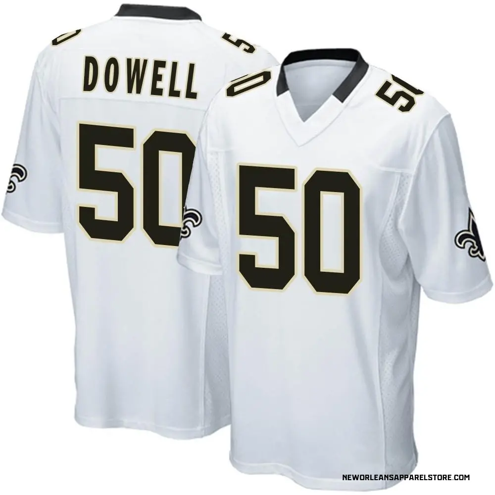 Andrew Dowell Men's Game White New Orleans Saints Jersey