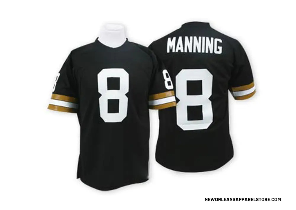 Archie Manning Men's Authentic Black New Orleans Saints Throwback Jersey