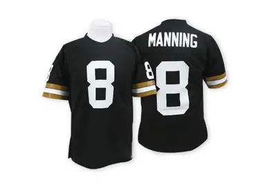Archie Manning Men's Authentic Black New Orleans Saints Throwback Jersey