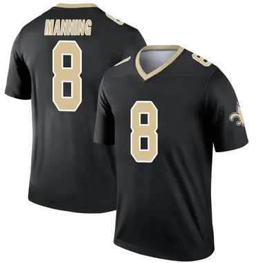 Archie Manning Men's Legend Black New Orleans Saints Jersey