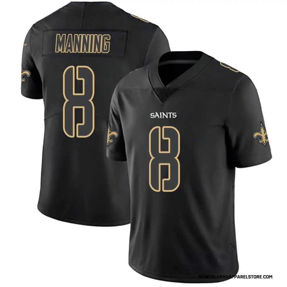Archie Manning Men's Limited Black Impact New Orleans Saints Jersey