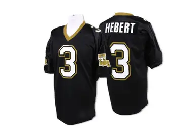 Bobby Hebert Men's Authentic Black New Orleans Saints Jersey
