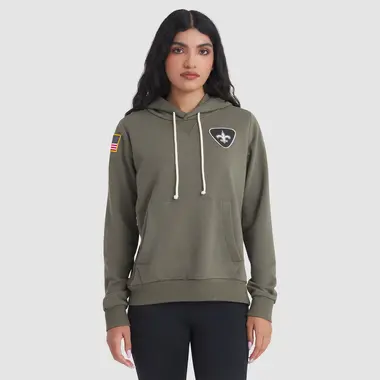 Women's Olive New Orleans Saints 2025 Salute to Service Sideline Hoodie